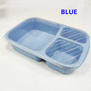 Pastel wheat straw bento box set kitchen three compartment lunch box by Decorbites