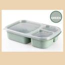 Pastel wheat straw bento box set kitchen three compartment lunch box by Decorbites
