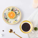 GobekUsa Bone China Flower Coffee Cup Saucers Set, Elegant Pastoral Tea Time Essentials
