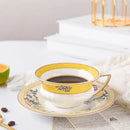 GobekUsa Bone China Flower Coffee Cup Saucers Set, Elegant Pastoral Tea Time Essentials