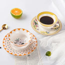 GobekUsa Bone China Flower Coffee Cup Saucers Set, Elegant Pastoral Tea Time Essentials