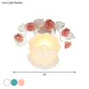 GobekUsa Pastoral Style Ruffle Glass Semi Flush Light in Pink/White/Blue - Perfect for Dining Room Ceiling