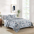 GobekUsa Gray Patchwork Floral Coverlet Bedding Set, Ultra Soft All Season Bedspreads