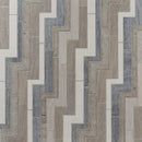 Multicolor Multi Finish Pathway Limestone Waterjet Mosaics 16 17/32x6 23/32