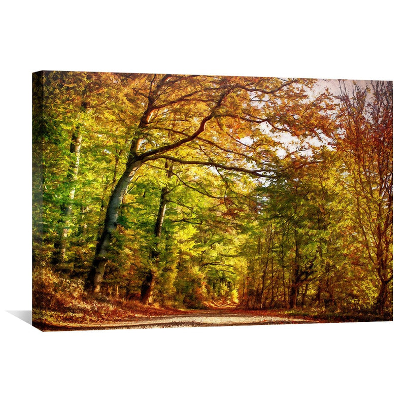 Pathway Through Autumn Leaves Canvas