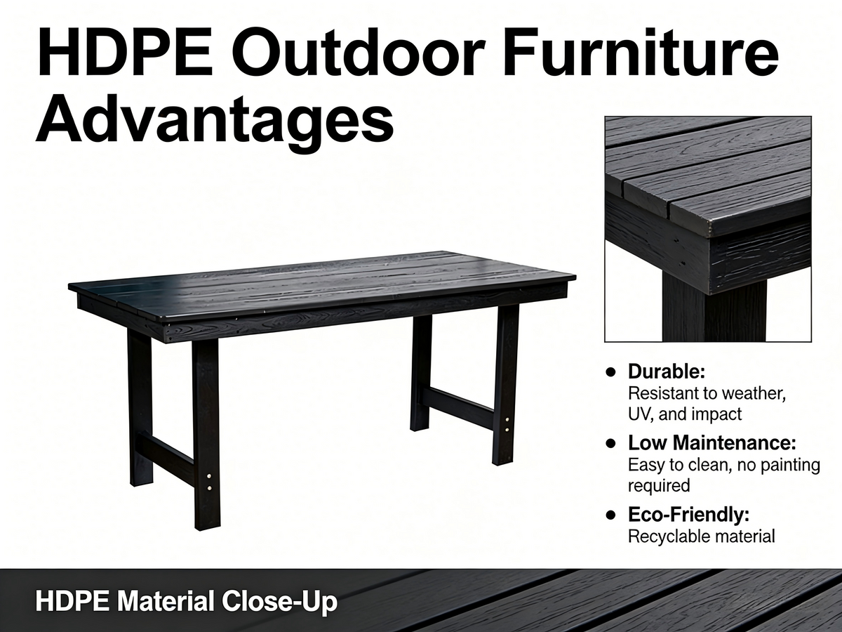 HDPE Outdoor Patio Dining Set - Table and Four Chairs, photo 11 of 16