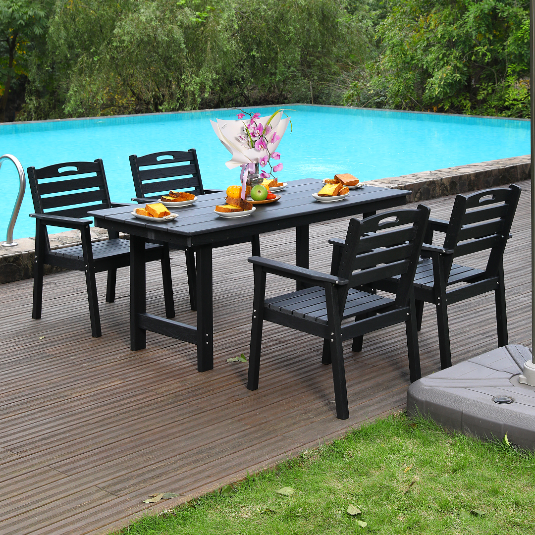 HDPE Outdoor Patio Dining Set - Table and Four Chairs, photo 2 of 16