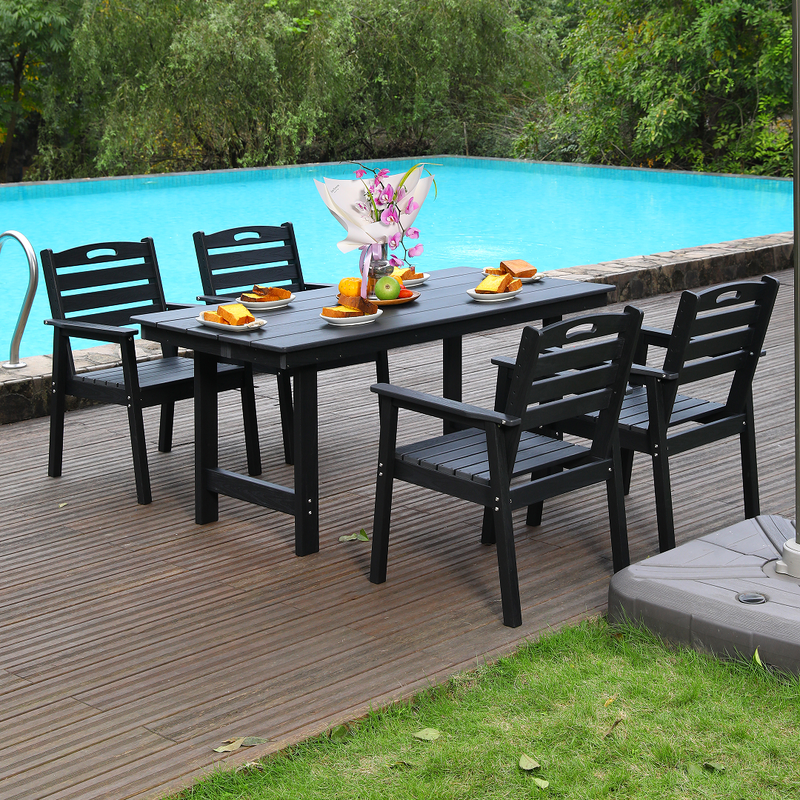 HDPE Outdoor Patio Dining Set - Table and Four Chairs, photo 2 of 16