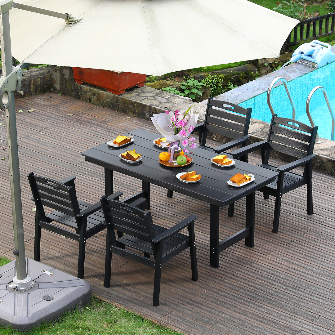 HDPE Outdoor Patio Dining Set - Table and Four Chairs, photo 3 of 16