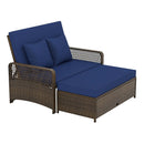 Patio Adjustable Wicker Daybed with 4-Level Backrest and Soft Cushions by LJGDeals