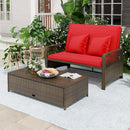 Patio Adjustable Wicker Daybed with 4-Level Backrest and Soft Cushions by LJGDeals