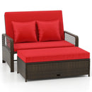 Patio Adjustable Wicker Daybed with 4-Level Backrest and Soft Cushions by LJGDeals