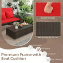 Patio Adjustable Wicker Daybed with 4-Level Backrest and Soft Cushions by LJGDeals