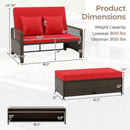 Patio Adjustable Wicker Daybed with 4-Level Backrest and Soft Cushions by LJGDeals
