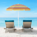 6.5 Feet Patio Beach Umbrella with Waterproof Polyester Fabric-Orange by DirectDeals