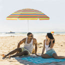 6.5 Feet Patio Beach Umbrella with Waterproof Polyester Fabric-Orange by DirectDeals