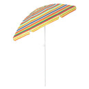 6.5 Feet Patio Beach Umbrella with Waterproof Polyester Fabric-Orange by DirectDeals