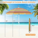 6.5 Feet Patio Beach Umbrella with Waterproof Polyester Fabric-Orange by DirectDeals