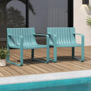 Patio Chairs Set of 2 with Curved Backrests and Seats by LJGDeals