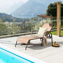 Patio Heavy-Duty 5-Level Adjustable Chaise Lounge Chair-Brown by LJGDeals