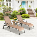 Patio Heavy-Duty 5-Level Adjustable Chaise Lounge Chair-Brown by LJGDeals