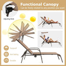 Patio Heavy-Duty 5-Level Adjustable Chaise Lounge Chair-Brown by LJGDeals