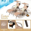 Patio Heavy-Duty 5-Level Adjustable Chaise Lounge Chair-Brown by LJGDeals