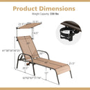Patio Heavy-Duty 5-Level Adjustable Chaise Lounge Chair-Brown by LJGDeals