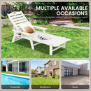 Patio Chaise Lounge Chair with 4 Position Backrest-White by LJGDeals
