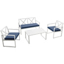 4 Pieces Outdoor Conversation Set with Sturdy Steel Frame by LJGDeals