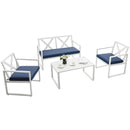 4 Pieces Outdoor Conversation Set with Sturdy Steel Frame by LJGDeals