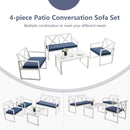4 Pieces Outdoor Conversation Set with Sturdy Steel Frame by LJGDeals