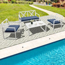 4 Pieces Outdoor Conversation Set with Sturdy Steel Frame by LJGDeals