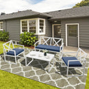 4 Pieces Outdoor Conversation Set with Sturdy Steel Frame by LJGDeals