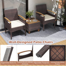 Patio Dining Chairs Set of 2/4 with Acacia Wood Armrest and Heavy Duty Metal Frame-2 Pieces