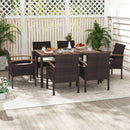 Patio Dining Chairs Set of 2/4 with Acacia Wood Armrest and Heavy Duty Metal Frame-2 Pieces