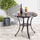 Patio Cast Aluminum Table 31 Inch Diameter Round Table with Umbrella Hole-Copper by LJGDeals