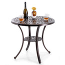 Patio Cast Aluminum Table 31 Inch Diameter Round Table with Umbrella Hole-Copper by LJGDeals
