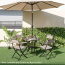 Patio Cast Aluminum Table 31 Inch Diameter Round Table with Umbrella Hole-Copper by LJGDeals
