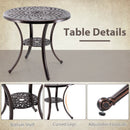 Patio Cast Aluminum Table 31 Inch Diameter Round Table with Umbrella Hole-Copper by LJGDeals