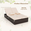 Patio Double Chaise Lounge with Cushions and Folding Side Trays by LJGDeals