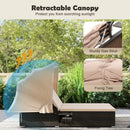 Patio Double Chaise Lounge with Shade Cushions and Folding Side Trays by LJGDeals