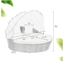 Patio Round Daybed Rattan Furniture Sets with Canopy by LJGDeals
