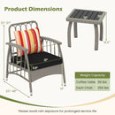 3 Pieces Patio PE Wicker Furniture Set with 5-Level Adjustable Backrest-Gray by LJGDeals