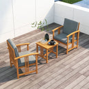 3PC Solid Wood Outdoor Patio Sofa Furniture Set by LJGDeals