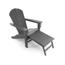 Patio HDPE Adirondack Chair with Retractable Ottoman by LJGDeals
