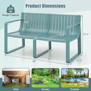 Weather-resistant Plastic 2-Person Bench with Curved Backrest by LJGDeals