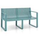 Weather-resistant Plastic 2-Person Bench with Curved Backrest by LJGDeals