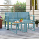 Weather-resistant Plastic 2-Person Bench with Curved Backrest by LJGDeals