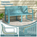 Weather-resistant Plastic 2-Person Bench with Curved Backrest by LJGDeals